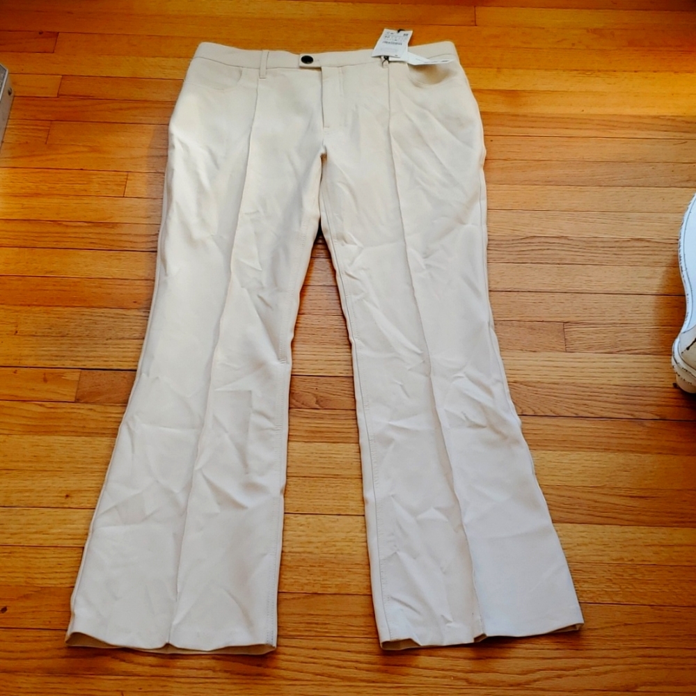 Zara Flare Seam Pants Size 8 Cream NWT